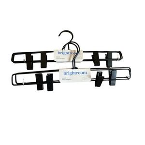 Lot of Two- 2 Pack Metal Pants Hangers with Clips Space Saving Closet Organizer